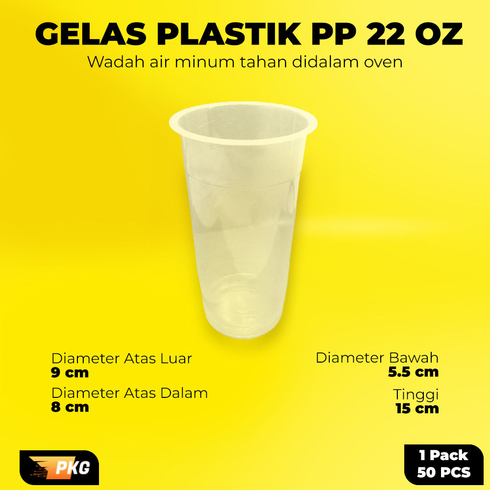 Gelas Plastik 22oz / Cup Plastik 22oz / Gelas Cup Plastik Per Pack