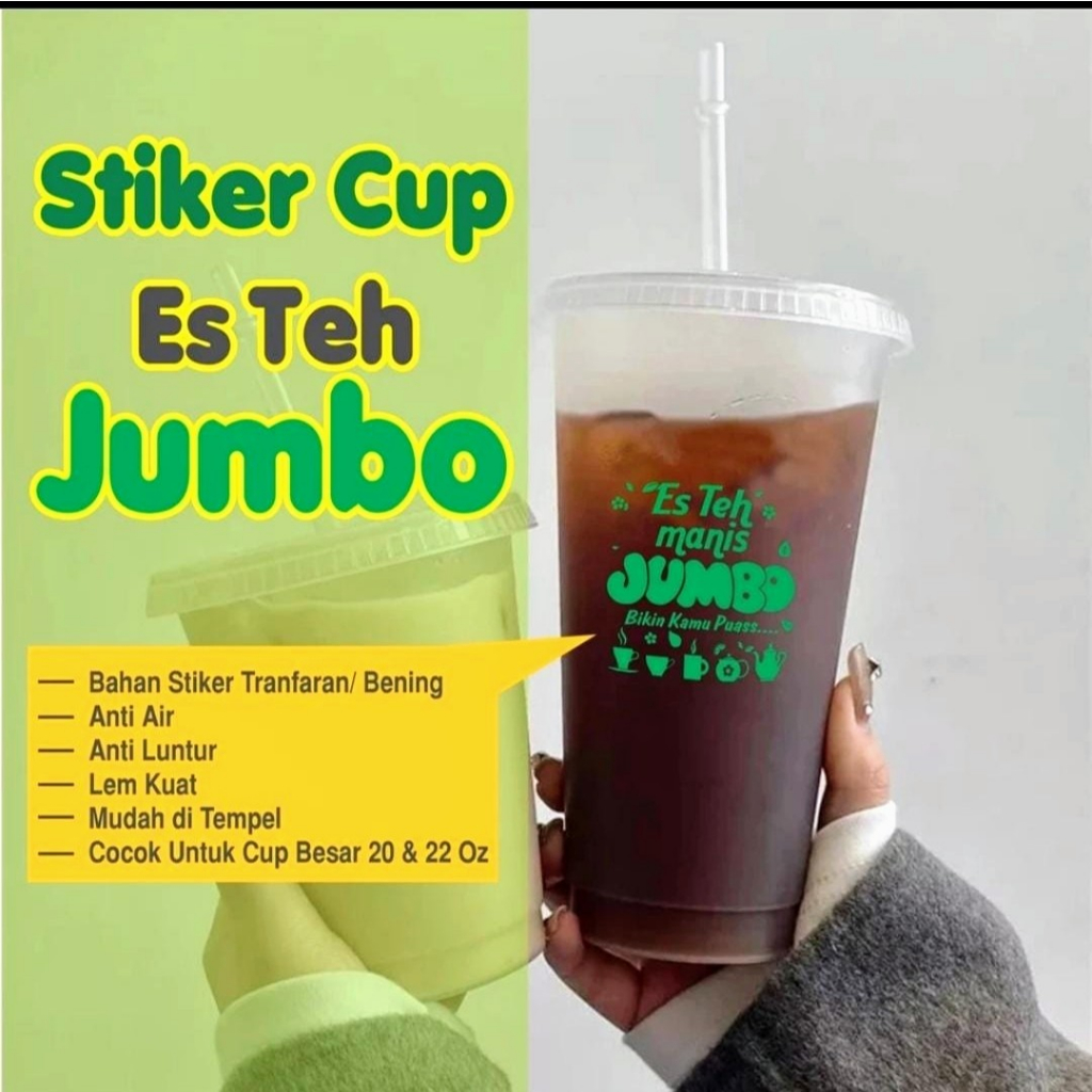 

Stiker Cup Es teh Jumbo Isi 80 pcs stiker label transparan cup minuman es teh jumbo isi 80 pcs