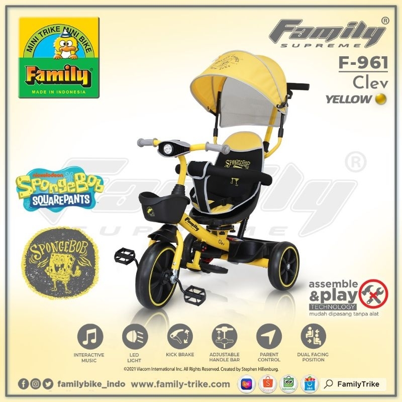 Stroller sepeda roda tiga anak family