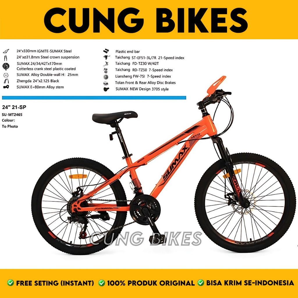 Sepeda Gunung MTB Sumax 24&26 Inch 21 Speed By Atlantis