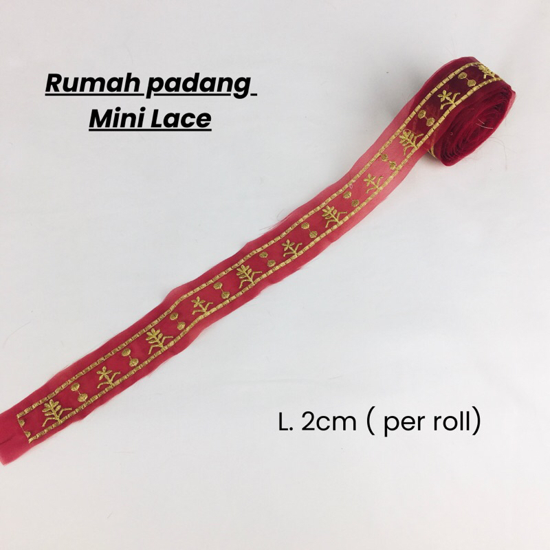 Kain Organza Bordir Motif Rumah Padang Mini Lace per roll (4 meter)