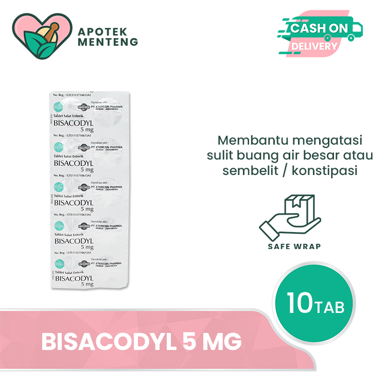 Bisacodyl 5 Mg 10 Tablet - Obat Pencahar Sembelit Konstipasi