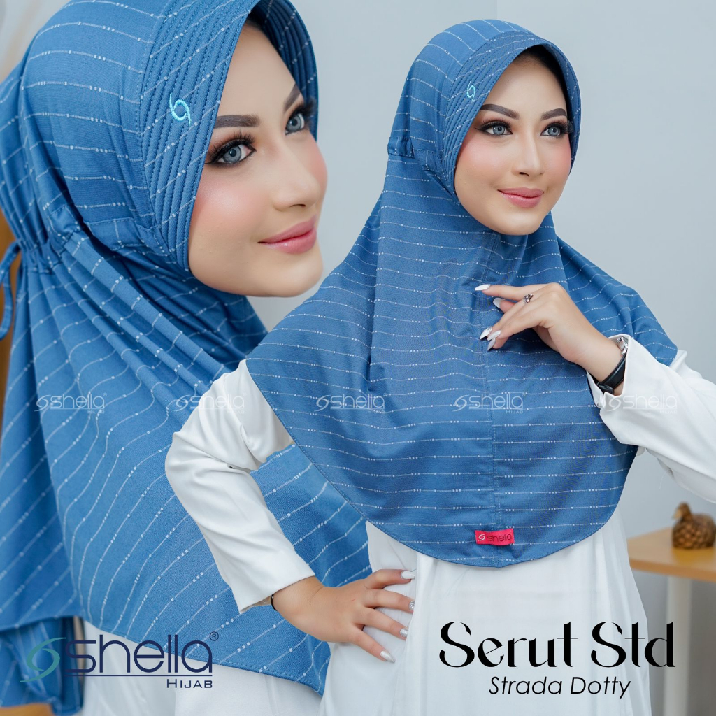 JILBAB HIJAB BERGO SERUT MOTIF SHELLA STD/JILBAB SERUT JOKOWI BAHAN JERSEY/FALYAS HIJAB