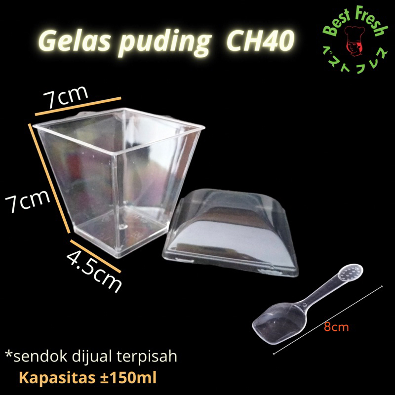 Cup jelly pudding dessert CH 40 150ml (satuan)