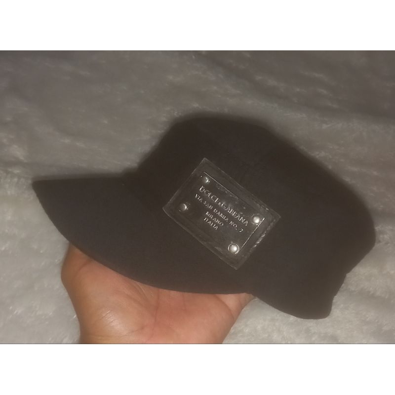 Topi Komando DOLCE & GABBANA hitam visor pendek made in italy Second