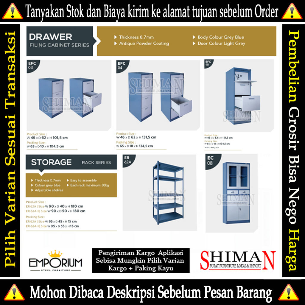 Lemari Besi Emporium / Drawer & Rack - Siku