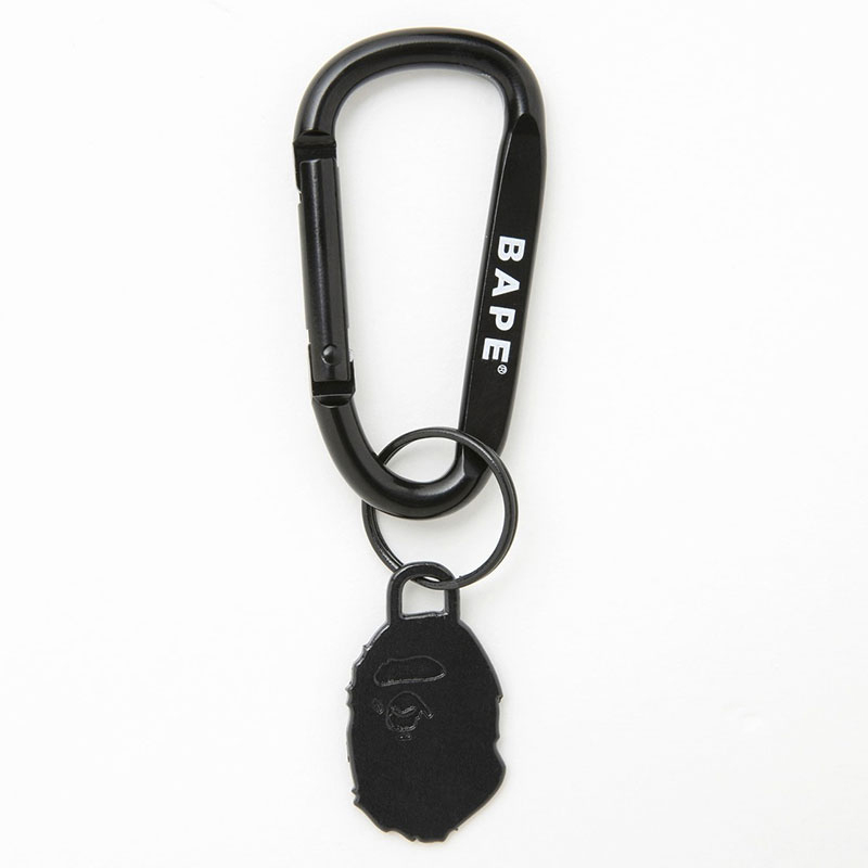 BAPE A Bathing Ape Carabiner Keychain (Black)