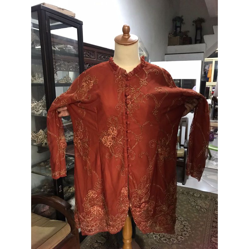 Kebaya merah bata big size jumbo preloved