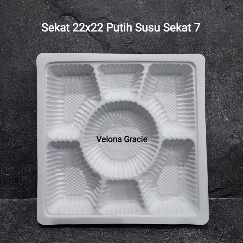 Sekat Mika 22x22 isi 50 pcs Putih Susu Nasi Tengah Sekat 7