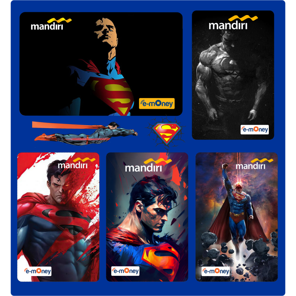 Kartu eMoney eToll Tapcash BRIZZI edisi Superman - Custom Print
