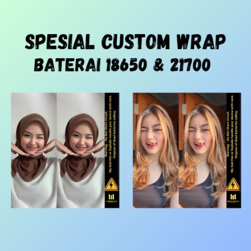Wrap Baterai Custom Untuk Baterai 18650 & 21700