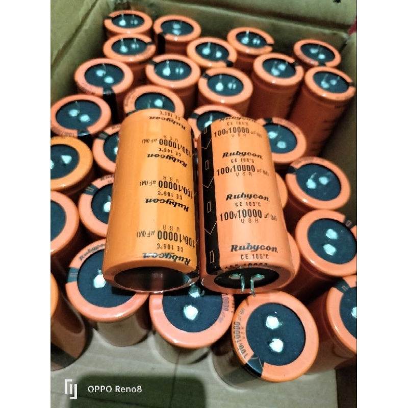 kapasitor elco 10000uf 100v rubycon orange