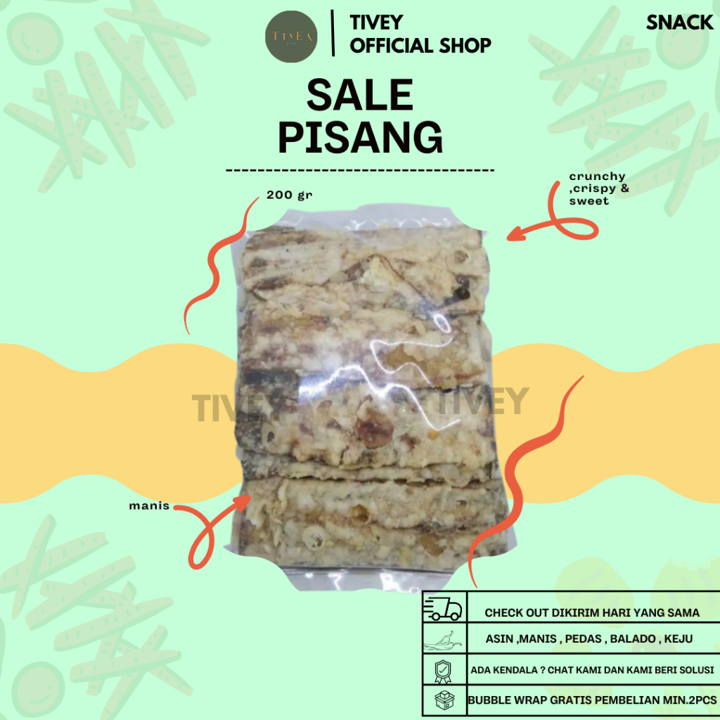 

Tivey Snack Sale Pisang Tipis Original Bandung Manis Bandung Mulai 200 Gr.