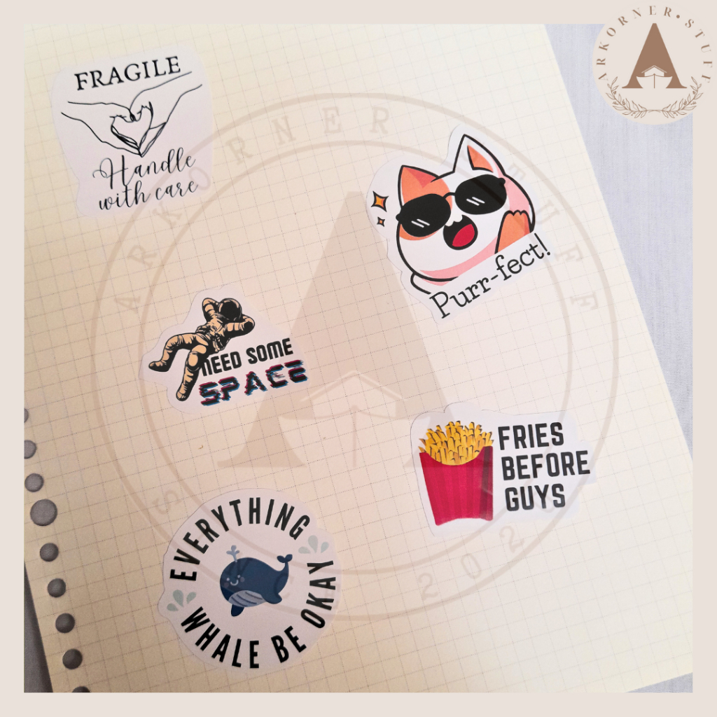 

[SATUAN] Die Cut Stickers Lucu Journaling Laptop