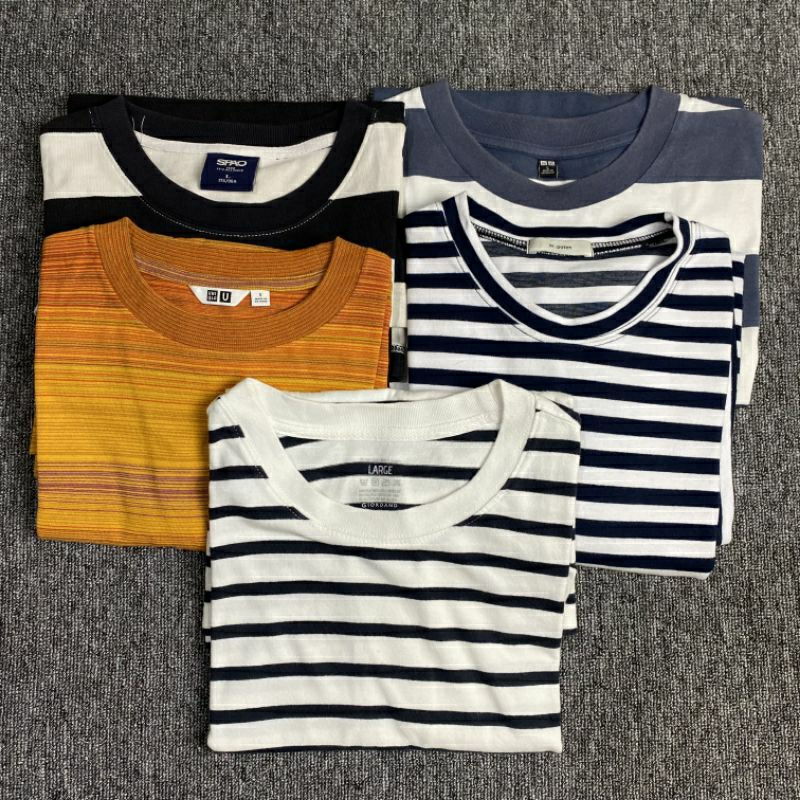 T-Shirt Stripe Uniqlo Mix Brand