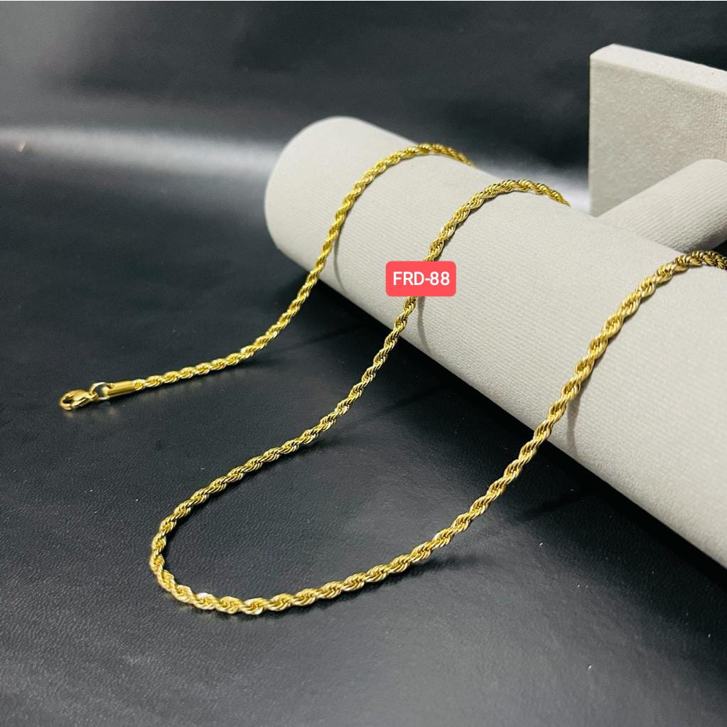 KALUNG TITANIUM PRIA WANITA MODEL TAMBANG SILVER/EMAS/HITAM