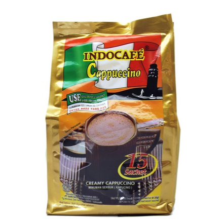 

Kopi Mix Instan INDOCAFE Cappuccino Coffee isi 15's@ 25 gr