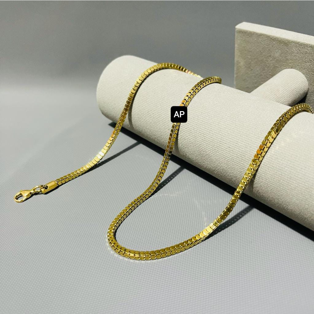 KALUNG TITANIUM PRIA WANITA MODEL MILANO KACA SILVER/EMAS/HITAM