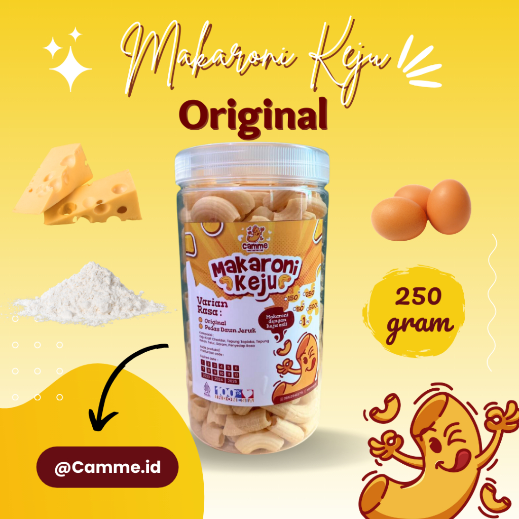 

Makaroni Keju Homemade Original 250gr Gluten Free | Keju Cheddar dan Edam