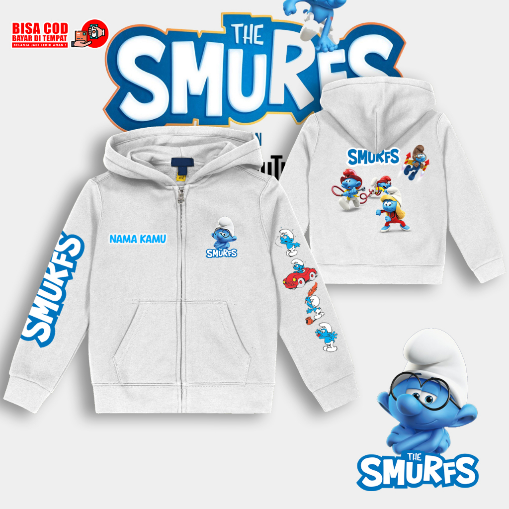 Hoodie Anak The Smurfs / Jaket Anak Smurfs