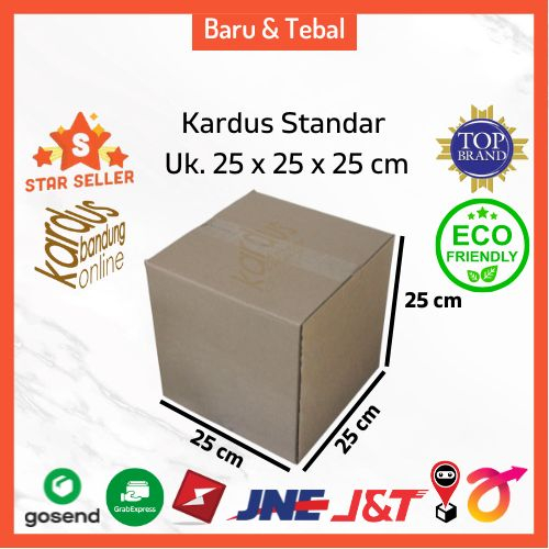 

Kardus Box Karton Kotak Dus Packing Medium Sedang Polos Murah Uk. 25x25x25 BFlute Tebal 3 mm