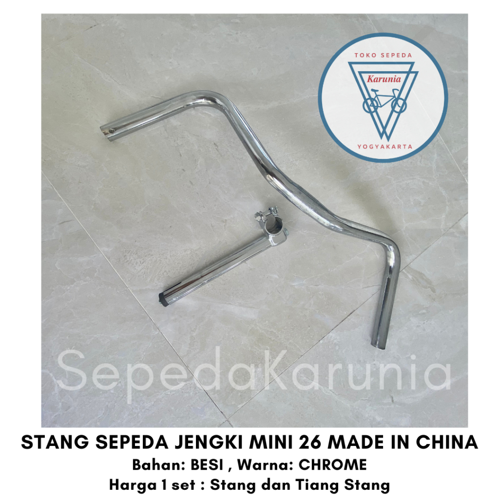 Stang Jengki + Tiang Stang Kuno Lawas Jadul Sepeda Jengki 26 Chrome Made In China