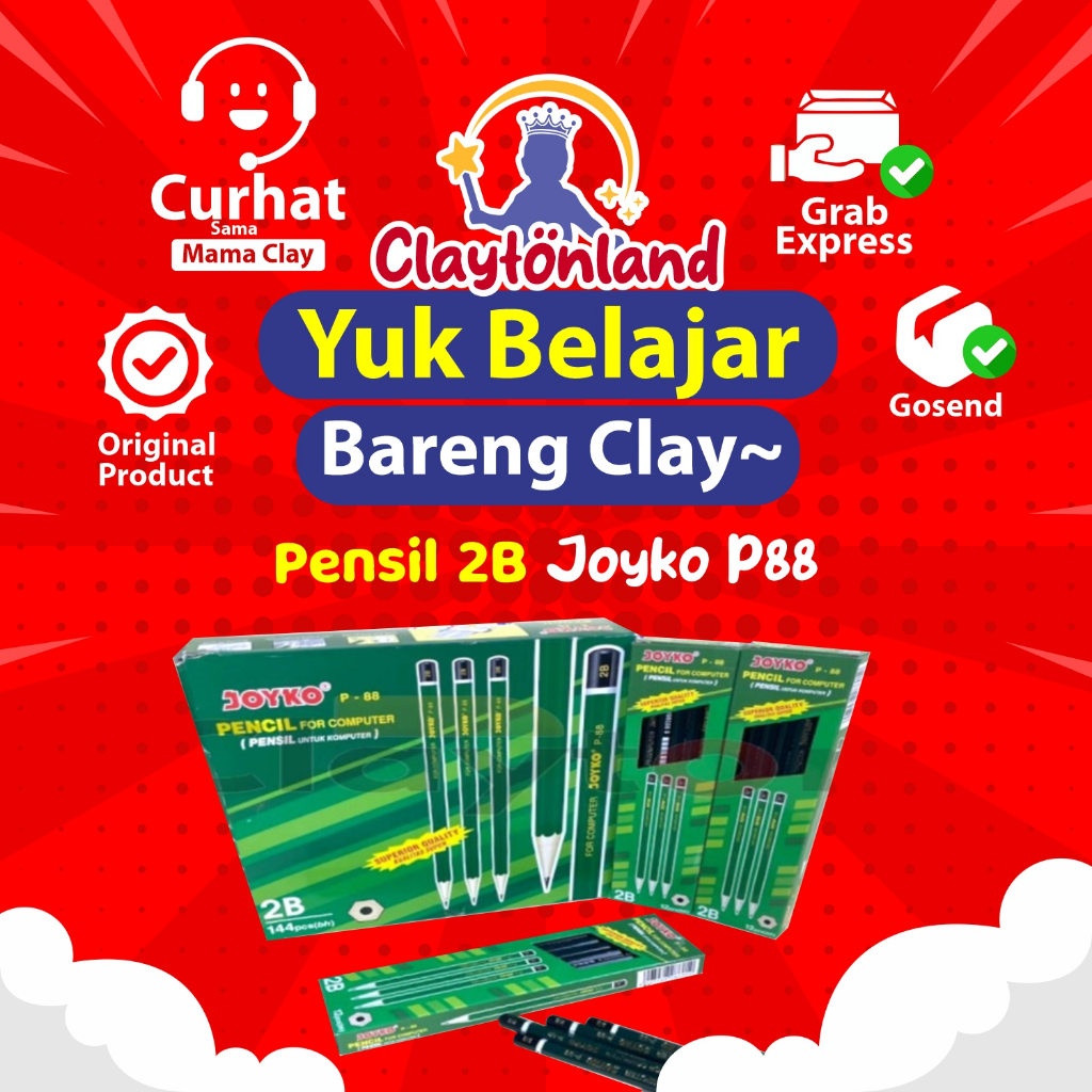 

(12Pcs)Pensil 2B Joyko P 88 / Pencil 2B Joyko P88