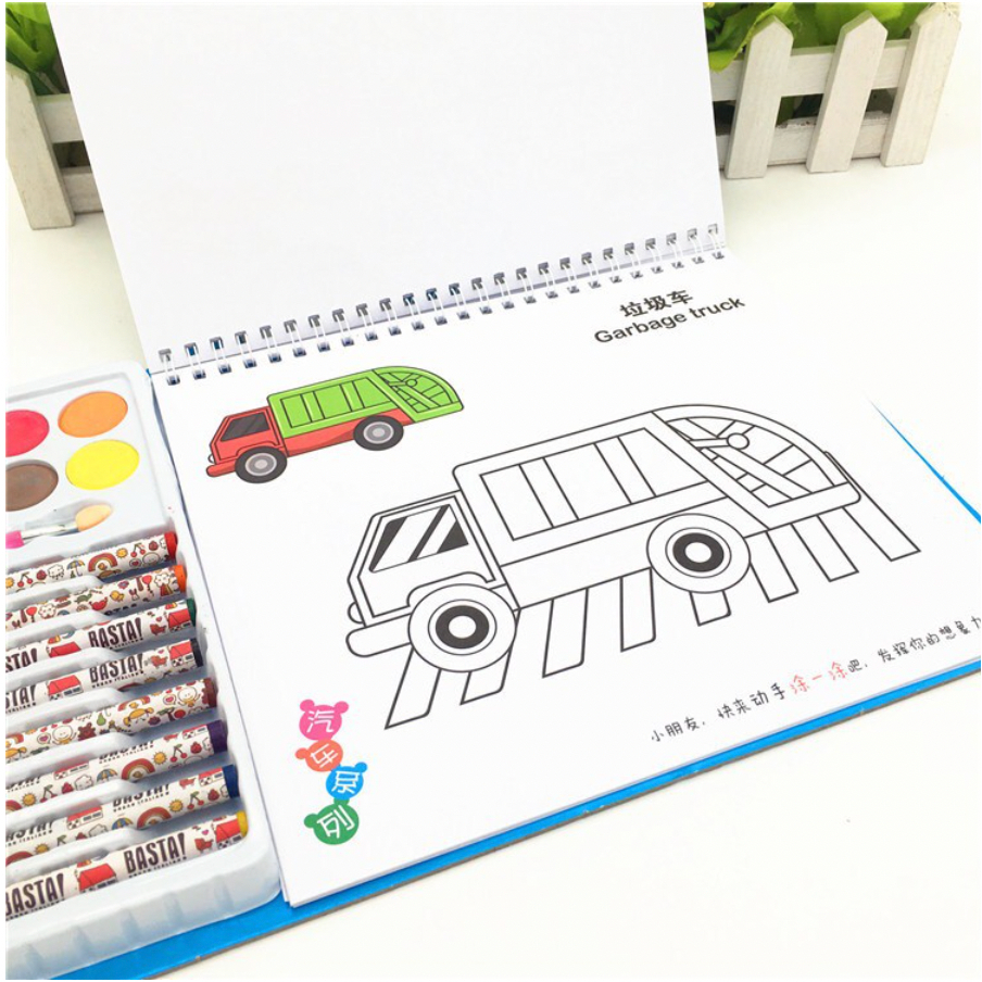 Buku mewarnai set anak Drawing Book Buku Gambar mewarnai set anak dengan crayon Buku Gambar