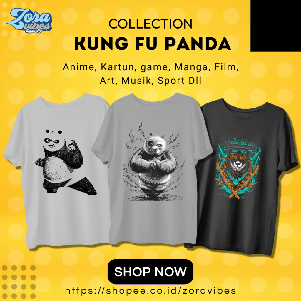 KUNGFU PANDA TSHIRT / KAOS KUNGFU PANDA / KAOS GAMBAR PANDA