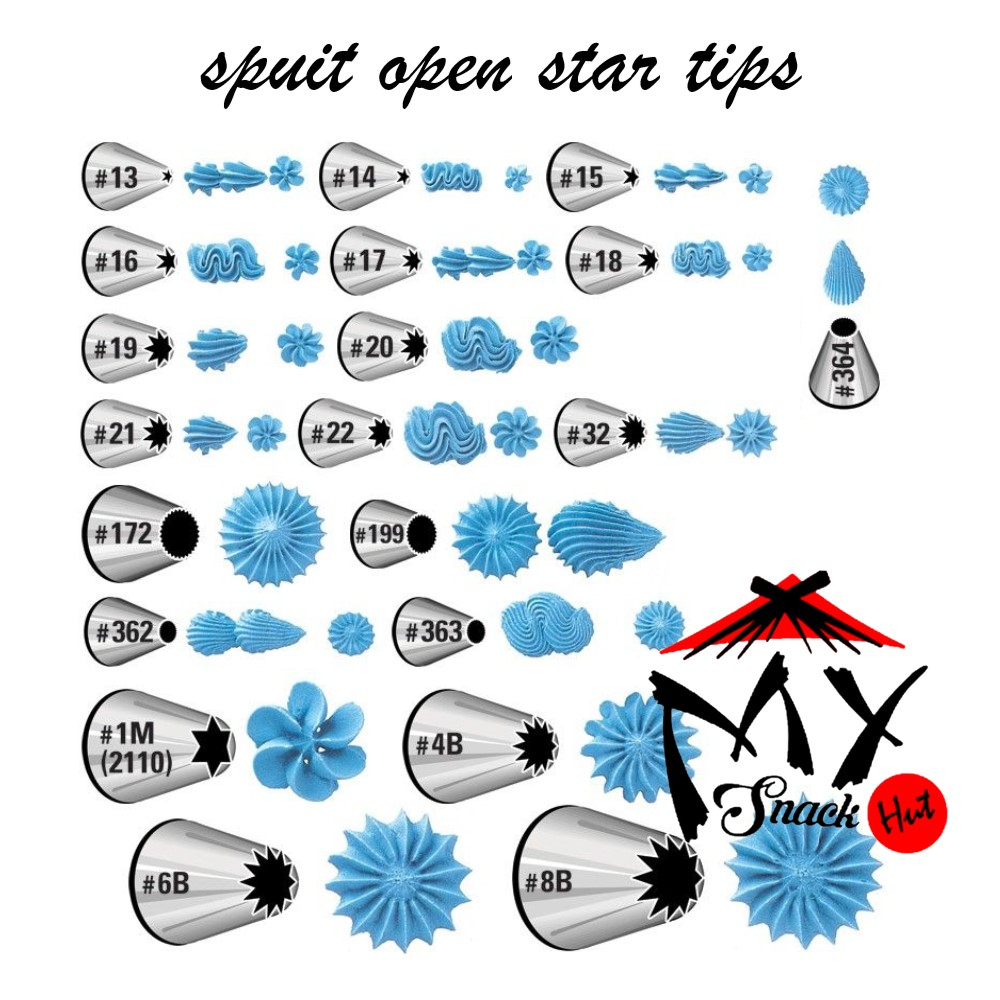 

SPUIT BINTANG - OPEN CLOSE STAR CAKE DECORATION TIPS DEKORASI DECORATING STAINLESS STEEL TEBAL