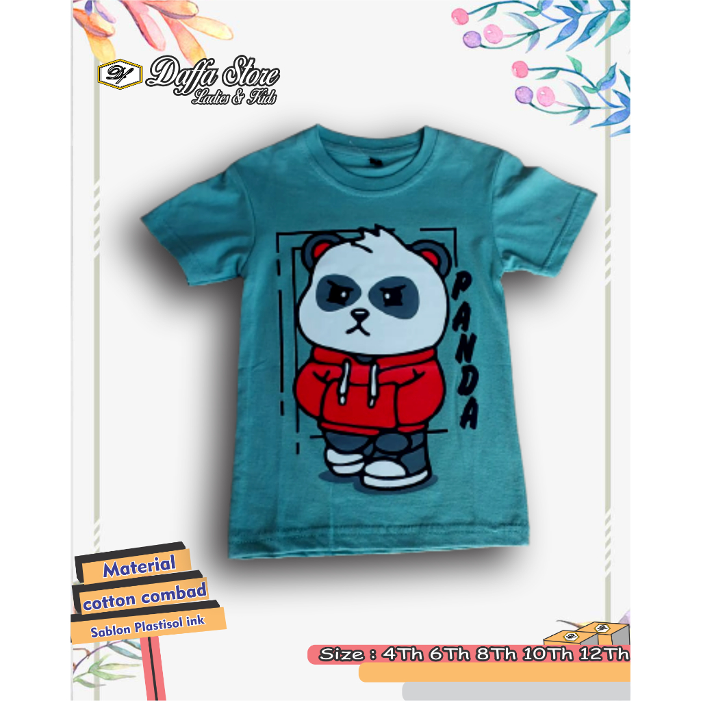 Daffastore Kids Kaos Anak Kaos Panda