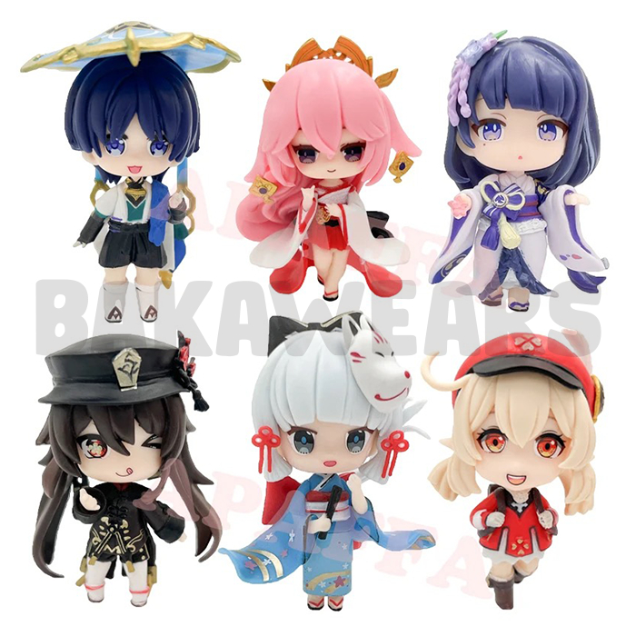 Action Figure Genshin Impact 3: Cute Kawaii Version - Klee, Ayaka, Hu Tao, Raiden Ei, Yae Miko, Scar