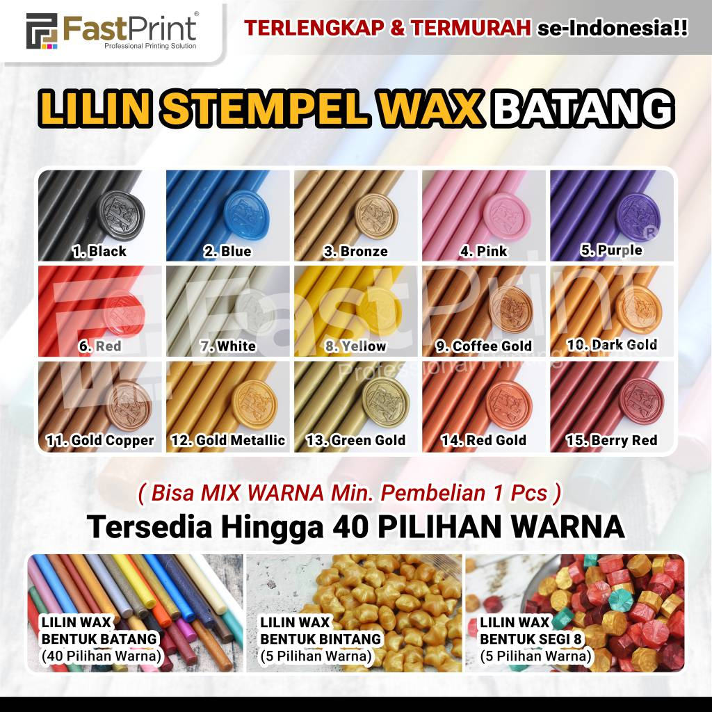 

Fast Print Stempel Lilin Batang Seal Wax Segel Sealing Stamp Wax