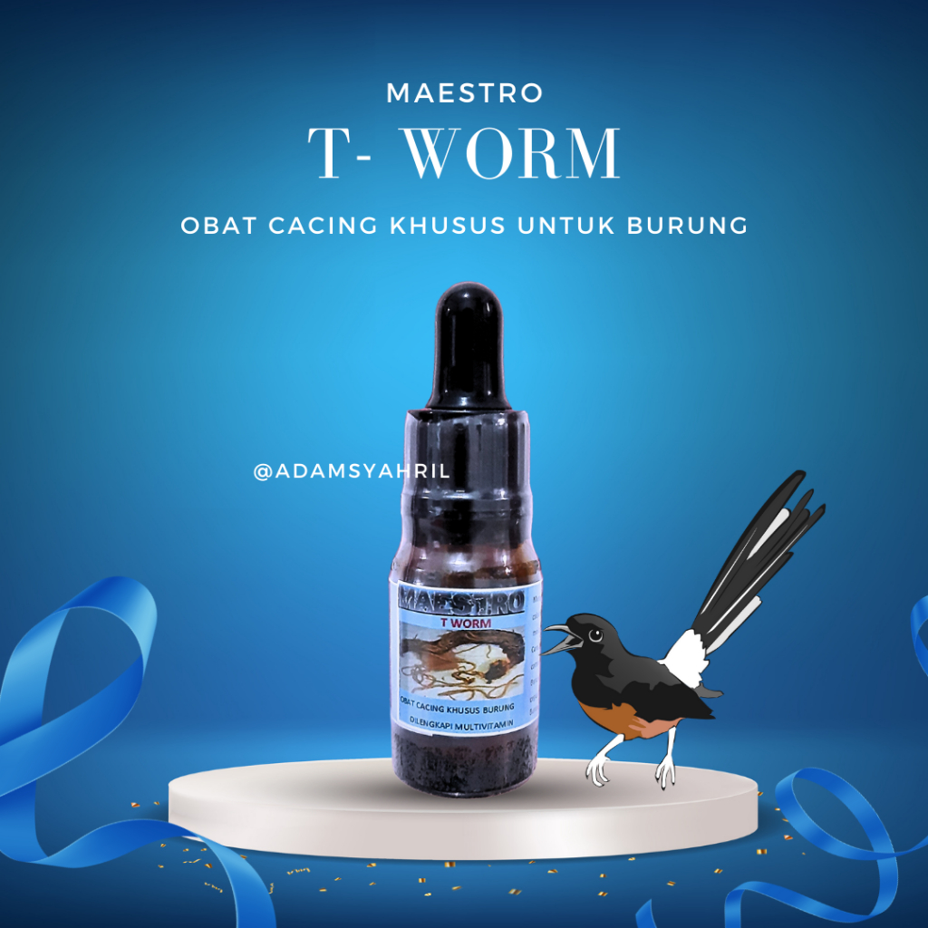 MAESTRO T-WORM / TWORM (Obat Pencernaan / Obat Cacing) Khusus untuk burung