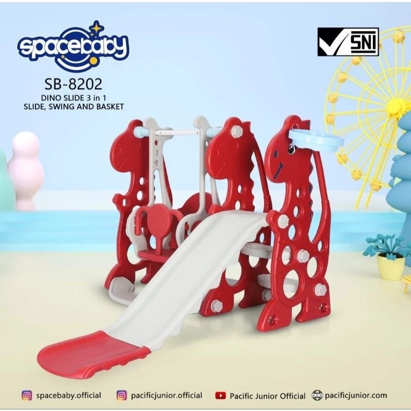 Perosotan 3 In 1 SB-8202(Ayunan,Seluncuran, Ring Basket)