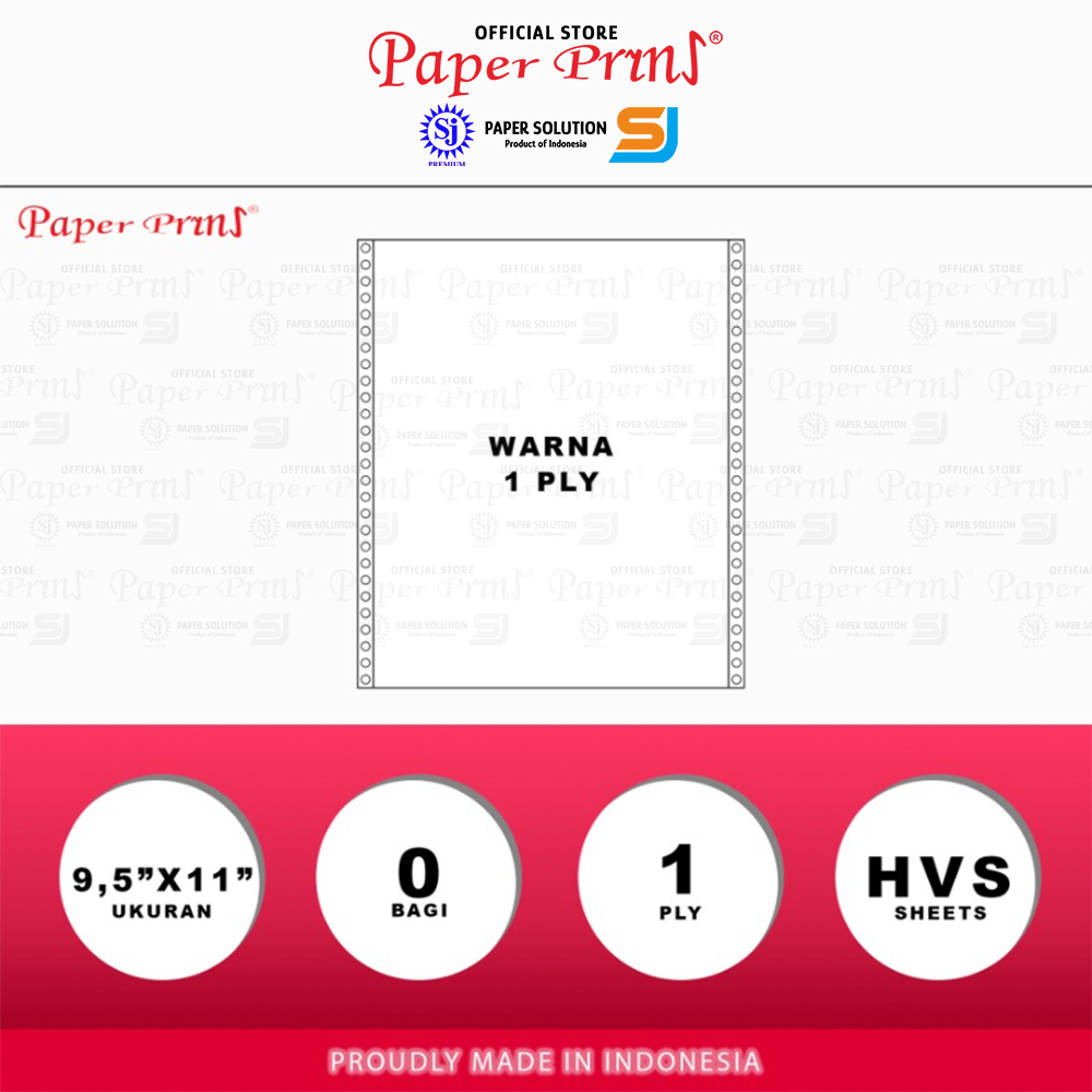 

lkjj Kertas Continuous Form 1PLY Paperyns HVS 9,5" x 11
