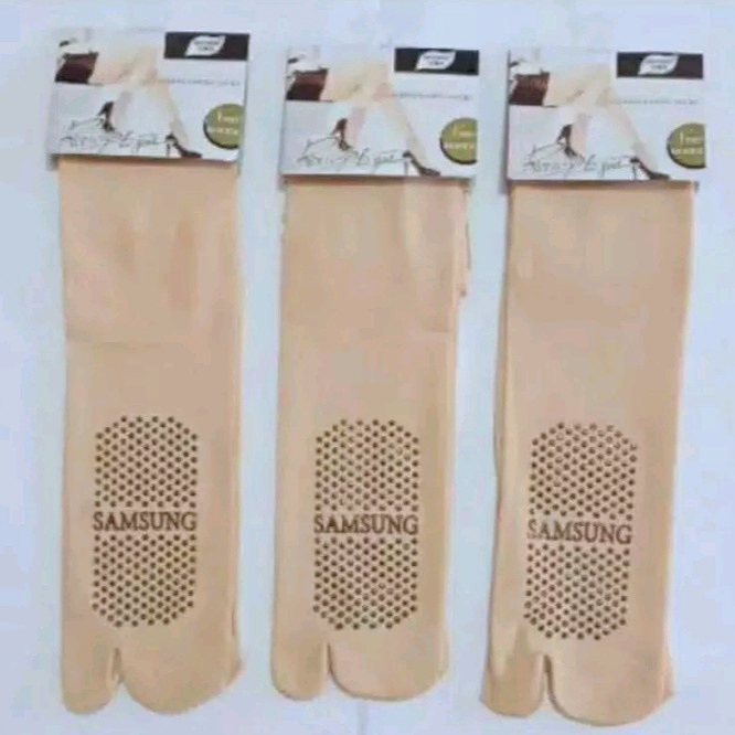 Kaos kaki stocking samsung panjang  jempol muslim wanita dewasa bintik anti slip warna kulit