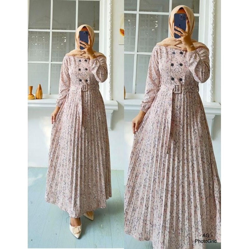 Premium Gamis Busui Rok Plisket Ld 96+