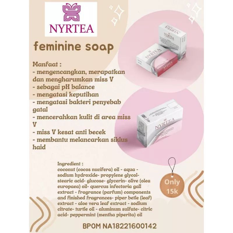 NYRTEA FEMININE SOAP( Sabun area kewanitaan)