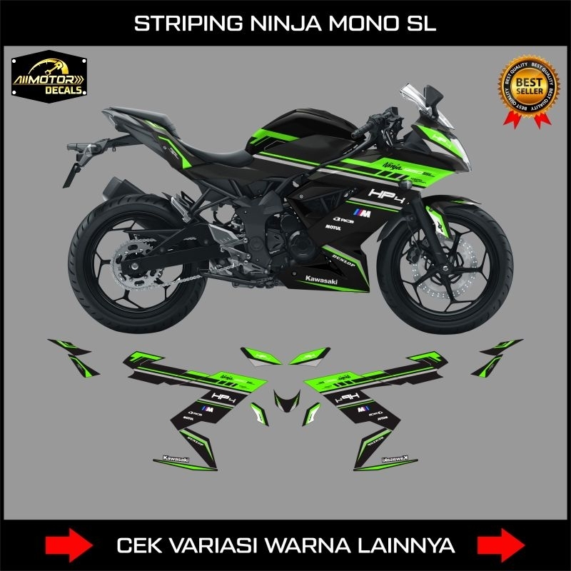 Striping Kawasaki Ninja 250 Mono Sl Motif Hp4 Racing / Sticker Motor Ninja Mono Sl / Decal Ninja 250