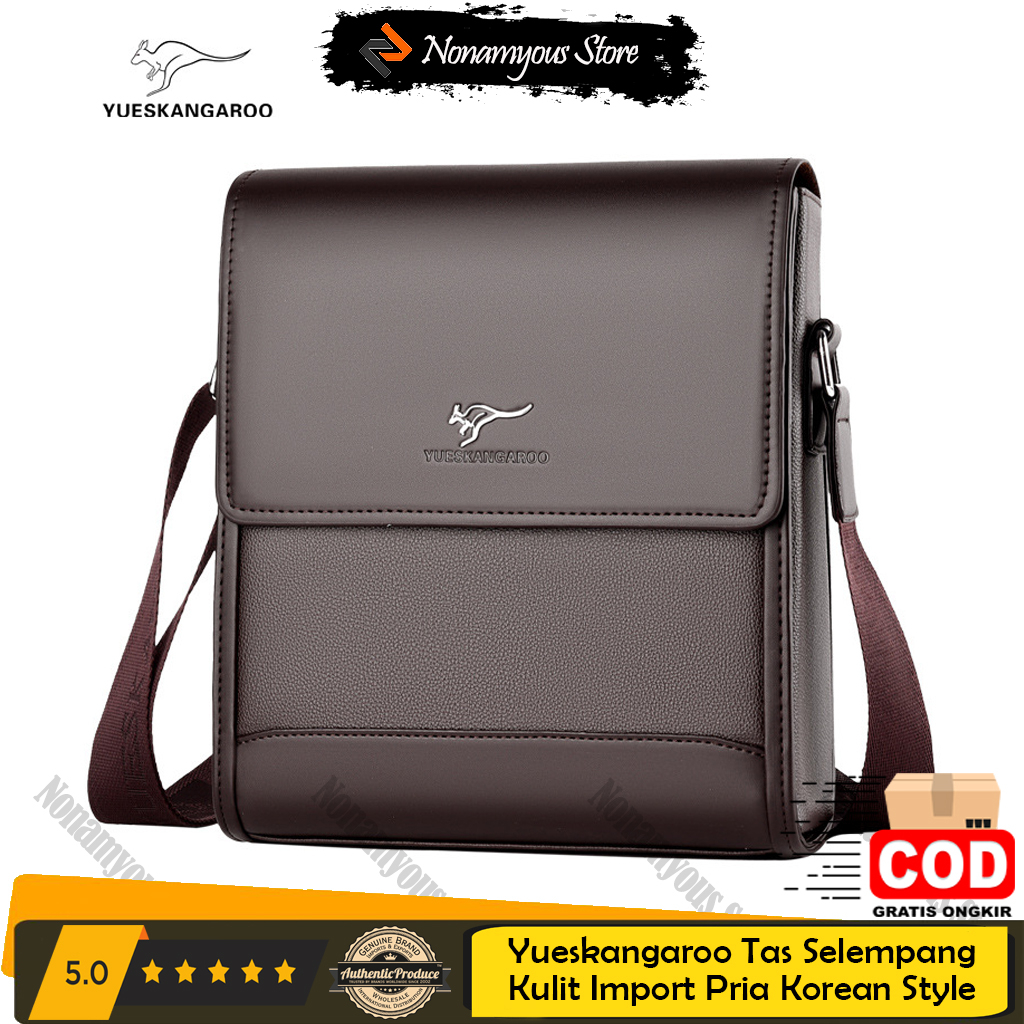 [ORIGINAL] Yueskangaroo Tas Selempang Kulit Import Pria Korean Style Men's Shoulder Messenger Bag