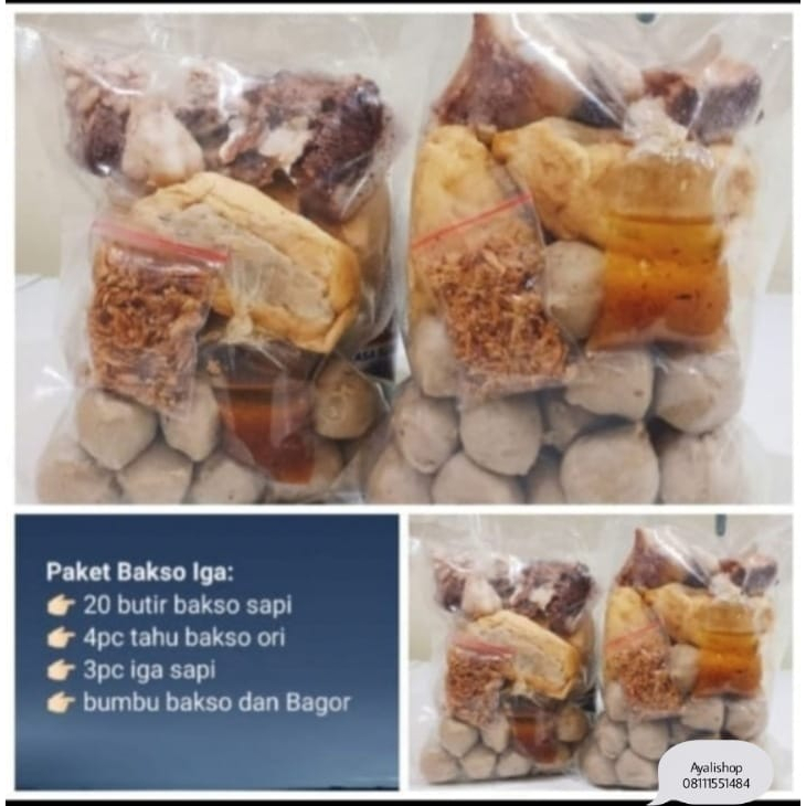 

Paket Bakso komplit tahu dan Iga