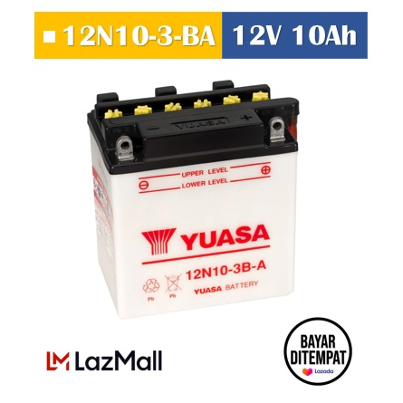 Aki Motor Aki Yuasa Basah Aki Motor Basah Aki 12Volt 10  Ampere 12N10-3BA Vespa (PX-150 Excel th '90