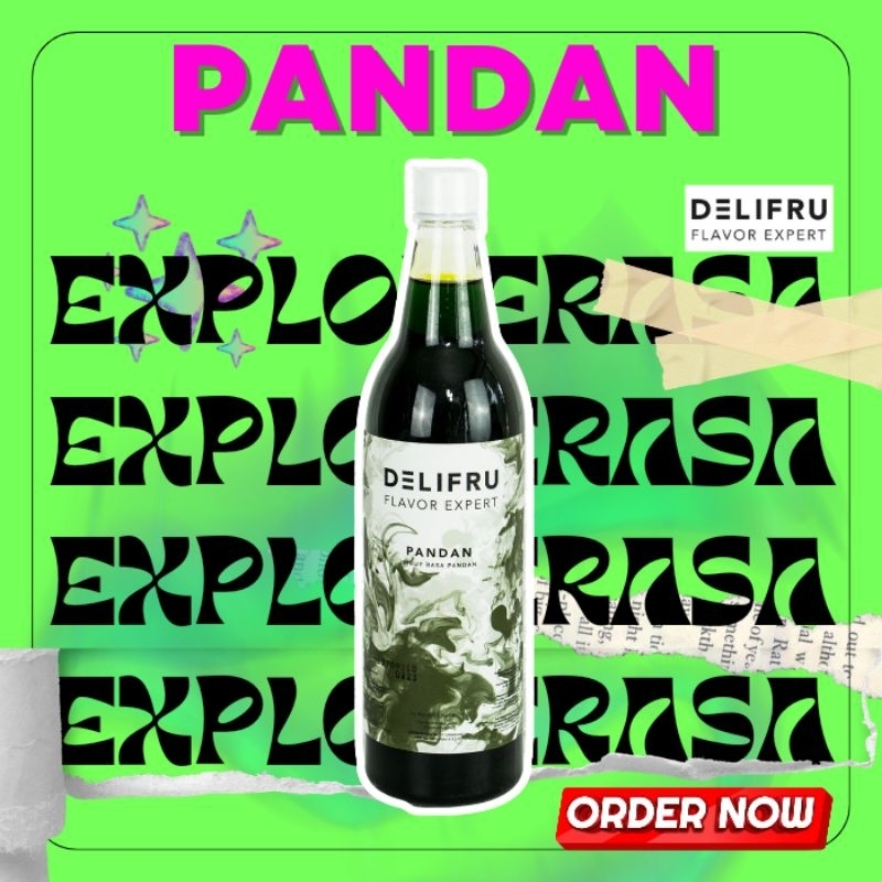 

Delifru syrup rasa pandan isi 1 liter