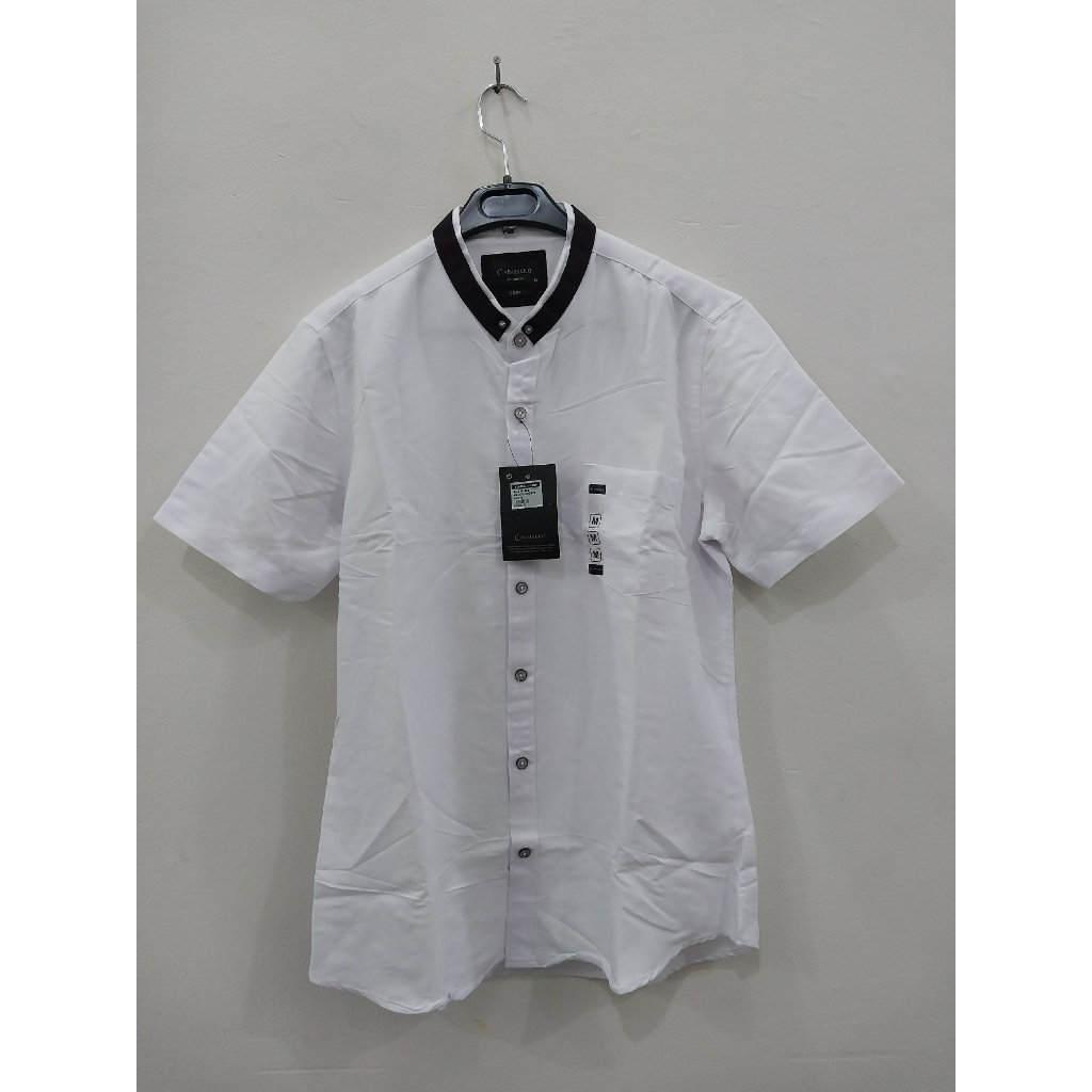 Larusso - Baju Koko Putih Lengan Pendek Pria