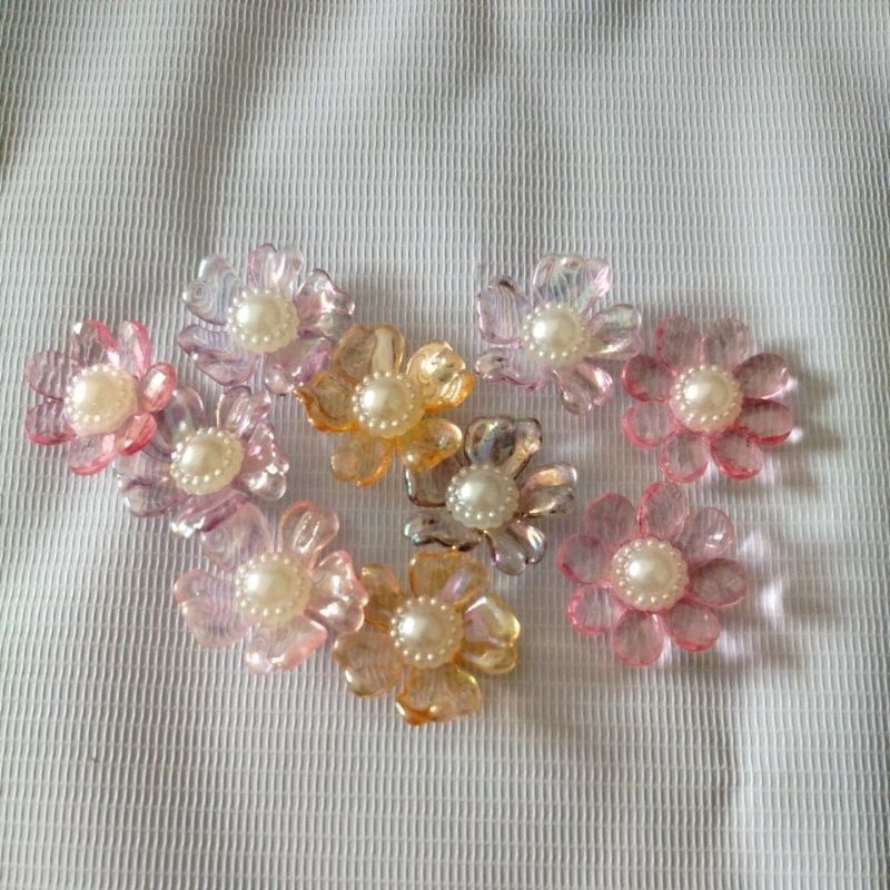 Aplikasi bunga akrilik bunga kristal bunga bening