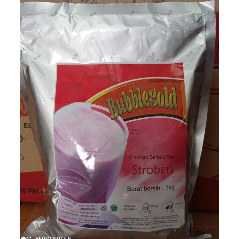 

Bubuk Minuman BUBBLE GOLD STROBERY 1 KG