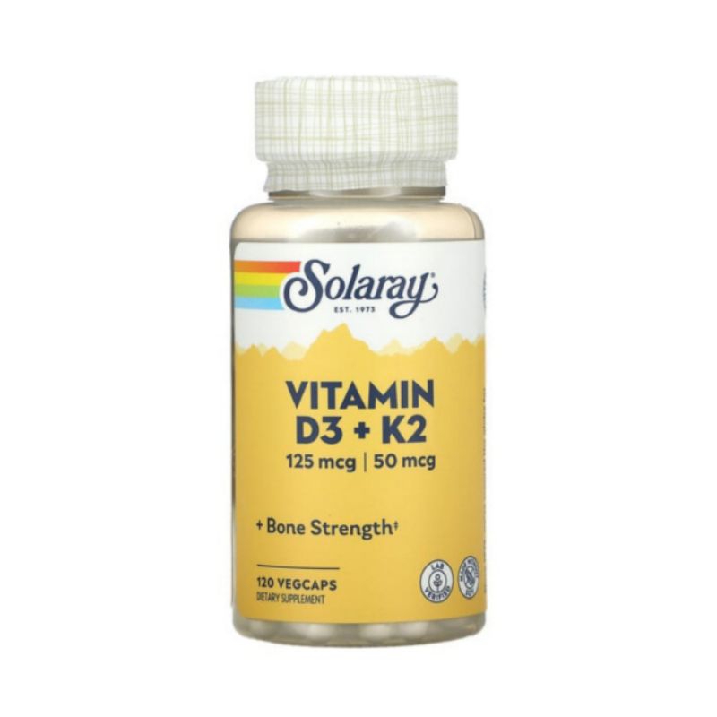 Solaray Vitamin D3 + K2, 120 VegCaps