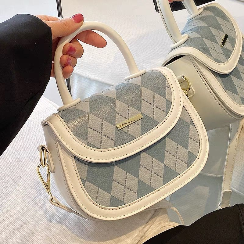 tas import asli tas selempang wanita dengan motif kotak kotak tas portabel bergaya kekinian tas wani