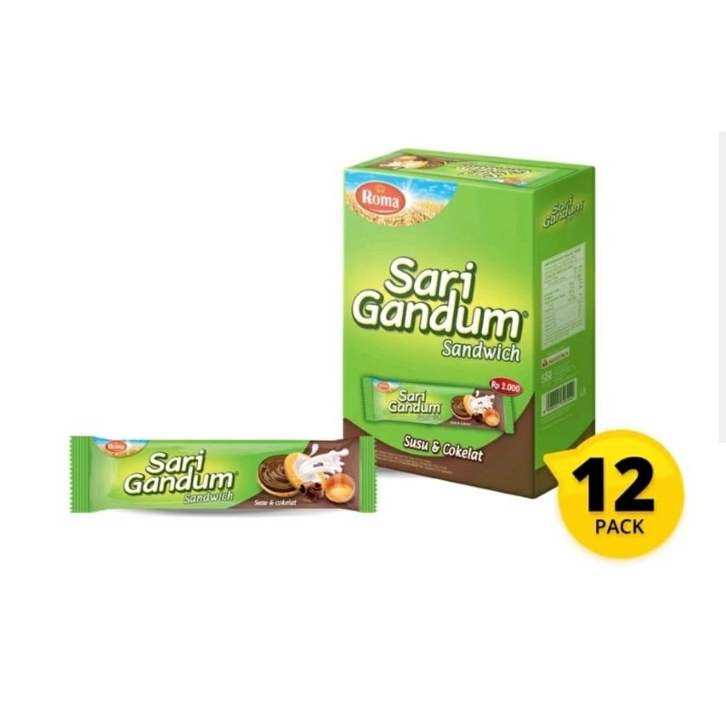 

ROMA SARI GANDUM COKLAT 1 pak isi 12pcs